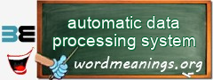 WordMeaning blackboard for automatic data processing system